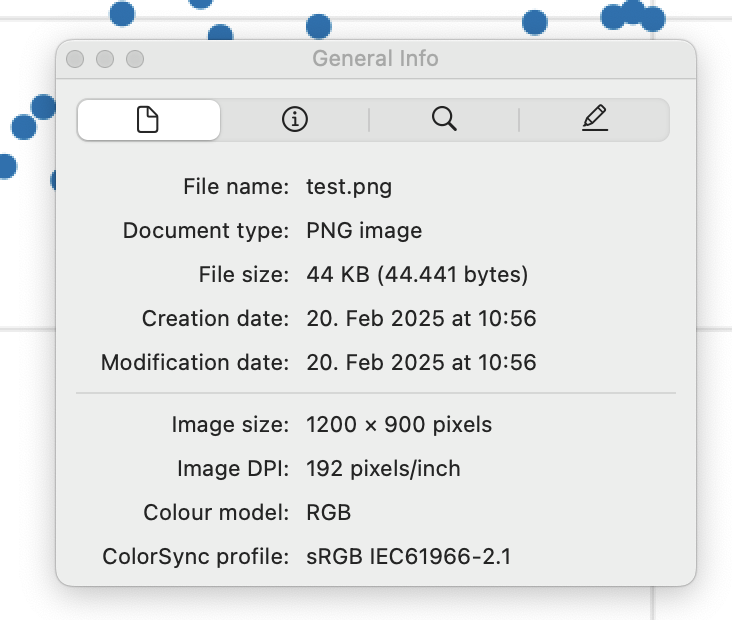 Image with DPI metadata